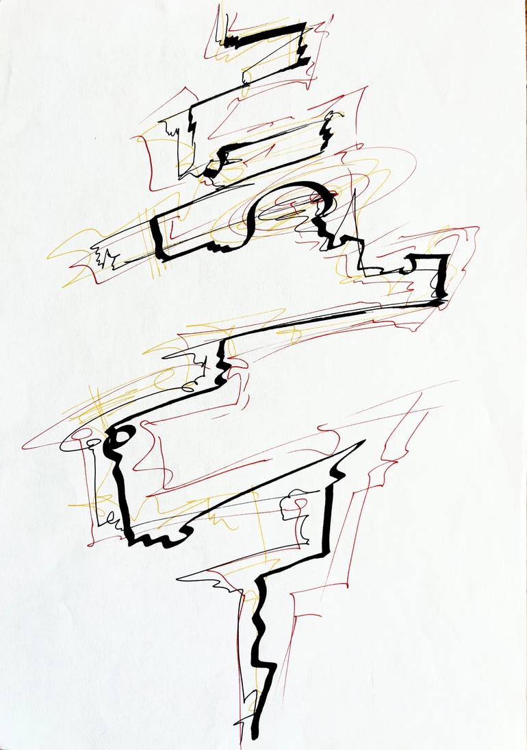 Original Abstract Expressionism Abstract Drawing by Anna Guchok