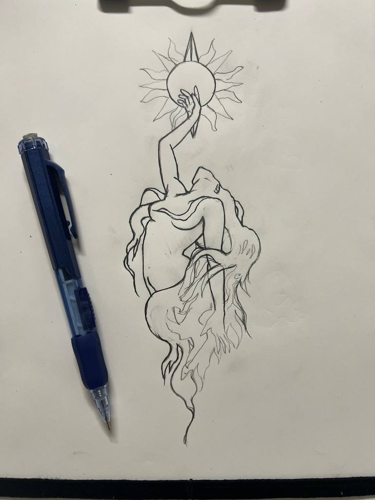 Original Black & White Nude Drawing by Vin Salvador