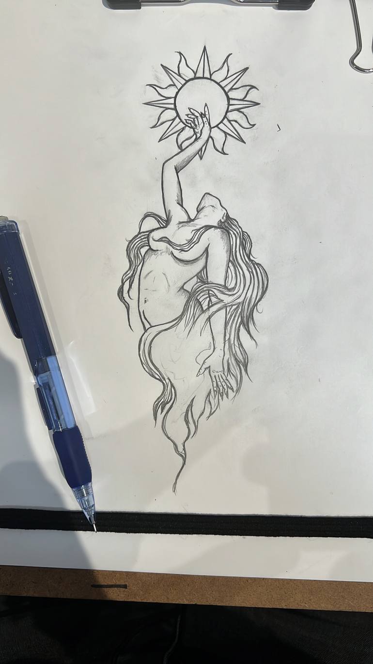Original Black & White Nude Drawing by Vin Salvador