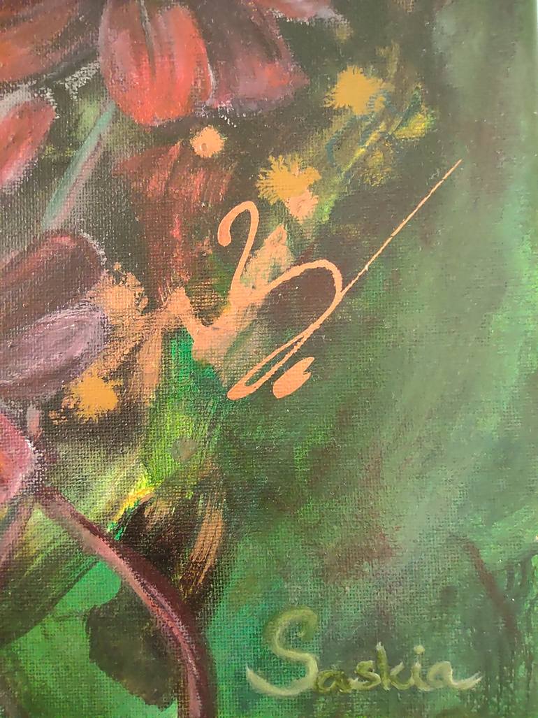 Original Abstract Expressionism Floral Painting by Saskia Jonkers