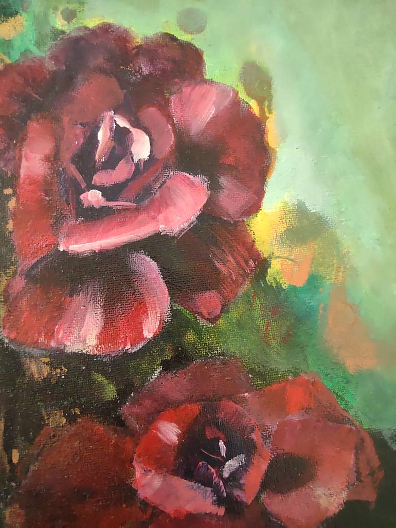 Original Abstract Expressionism Floral Painting by Saskia Jonkers