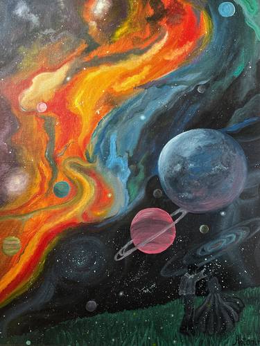 Original Romanticism Outer Space Paintings by Antonina Zaporojan