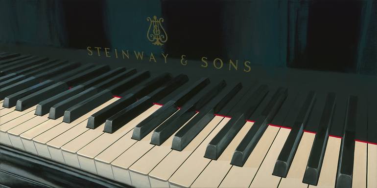 Original Music Painting by David Miner | Photorealism Art on Canvas | Steinway 1