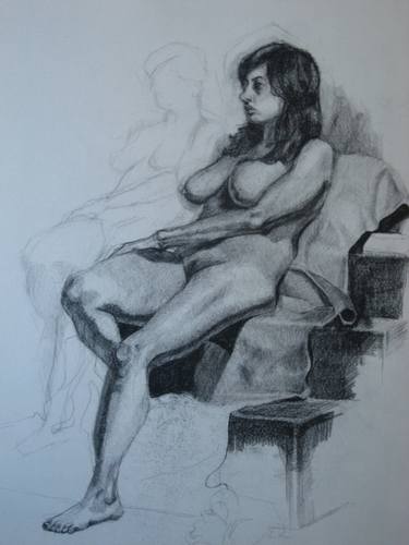 Original Nude Drawing by Kelly Ahrens