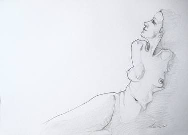 Original Nude Drawing by Cube Luisa