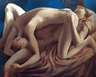 Print of Cubism Erotic Paintings by Juliusz Lewandowski