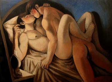 Print of Cubism Erotic Paintings by Juliusz Lewandowski