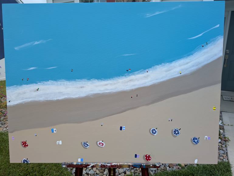 Original Abstract Beach Mixed Media by Zobb The Painter