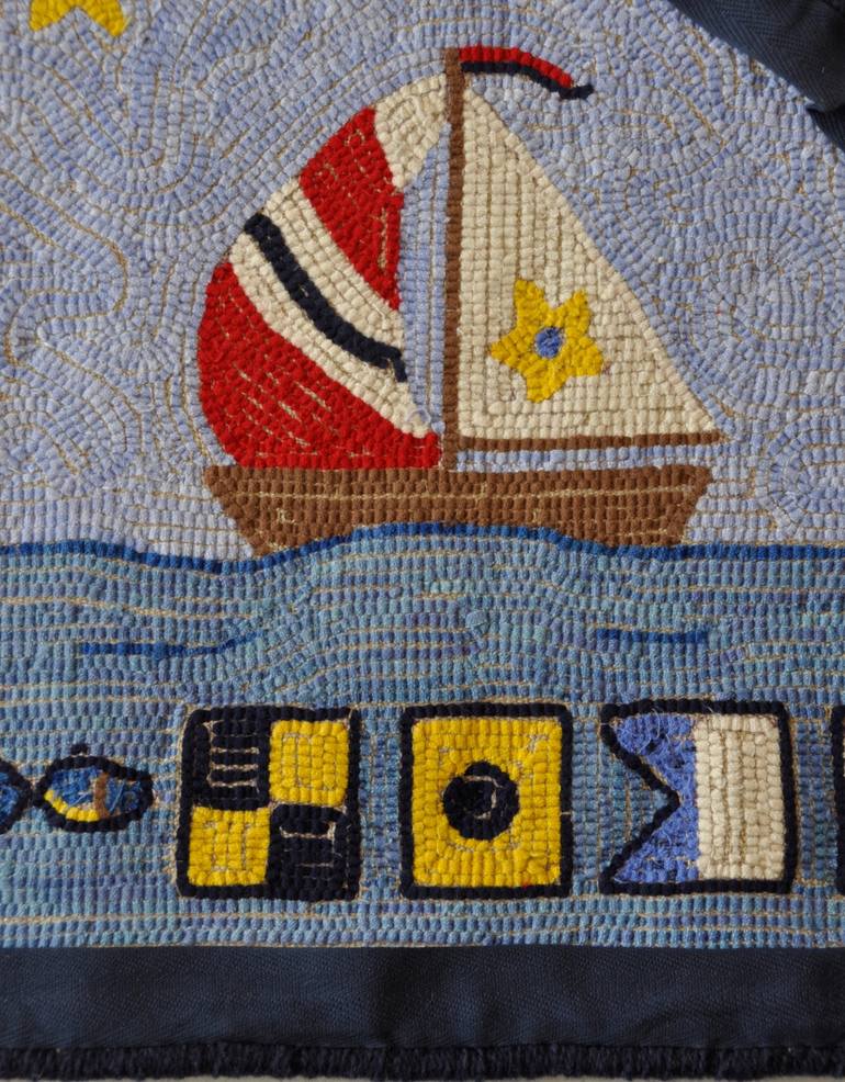 Original Sailboat Collage by Margie Mackay