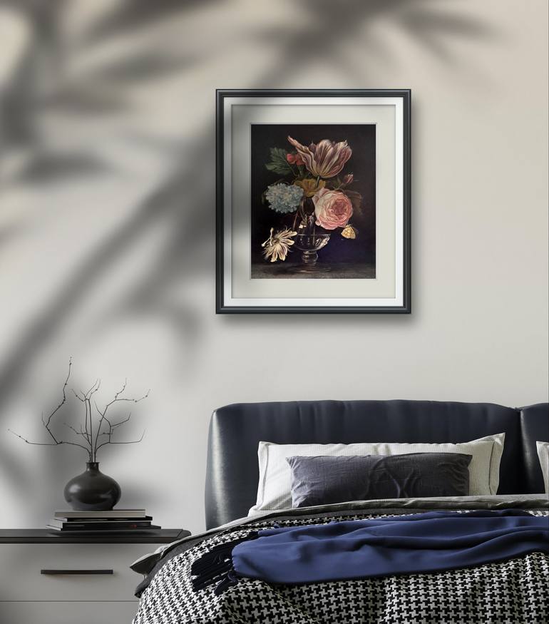 Original Romanticism Floral Painting by Alla Ostrovsky
