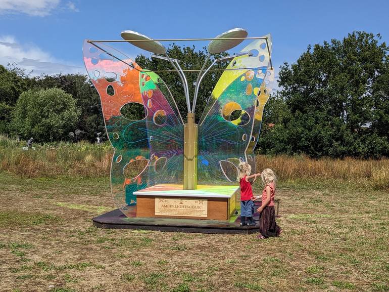 Original Street Art Light Sculpture by Amber Stefani