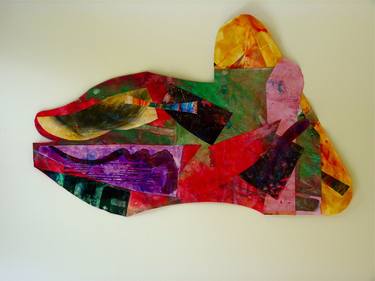 Original Abstract Expressionism Abstract Collage by Terry Wahl