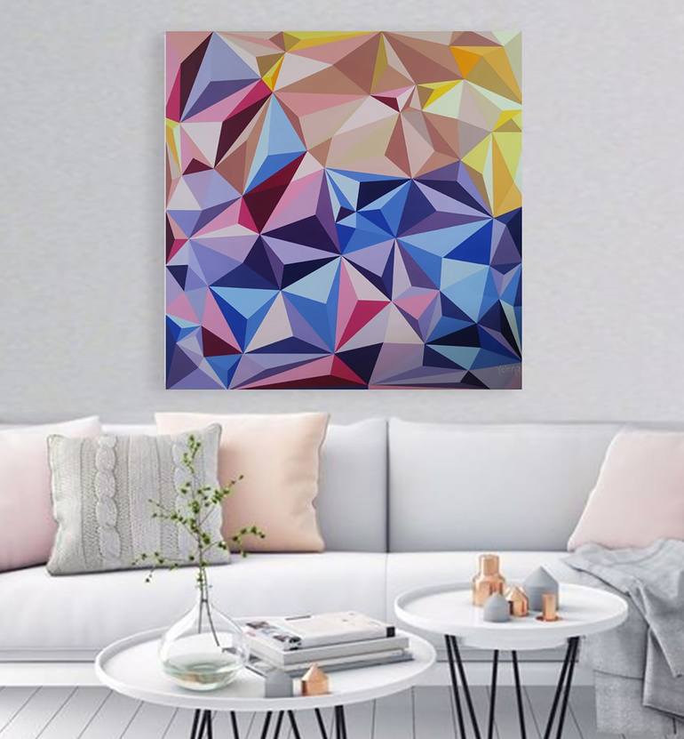 Original Cubism Geometric Painting by Yelena Revis