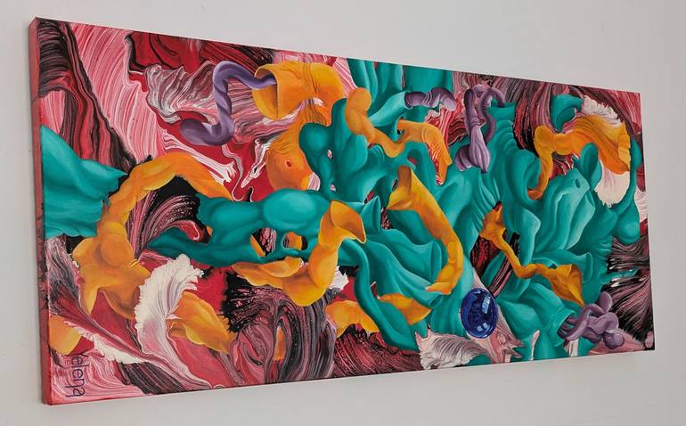 Original Abstract Expressionism Abstract Painting by Yelena Revis