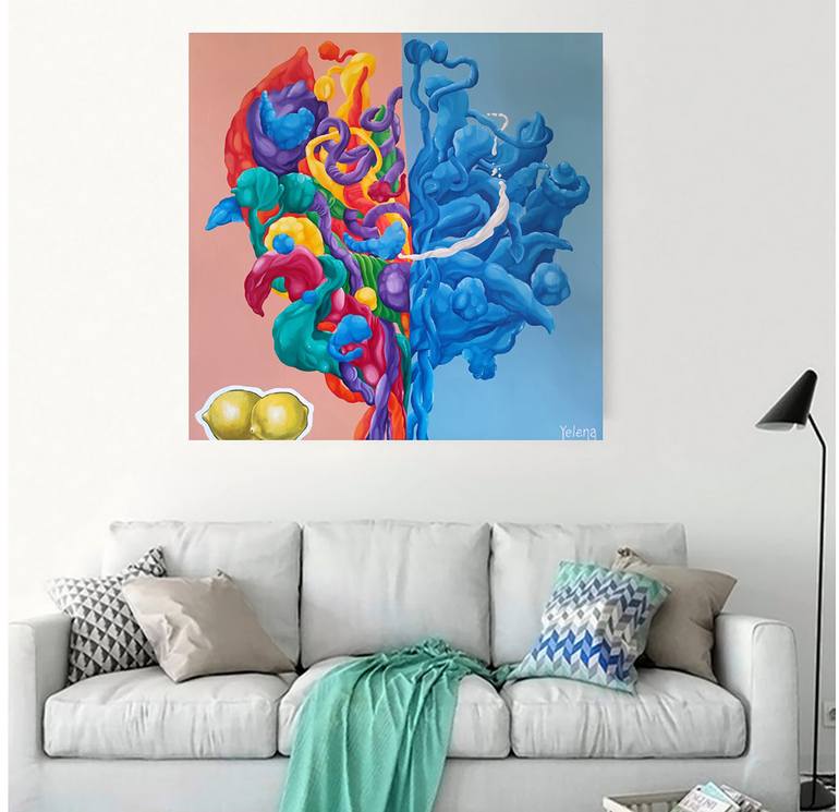 Original Abstract Expressionism Abstract Painting by Yelena Revis