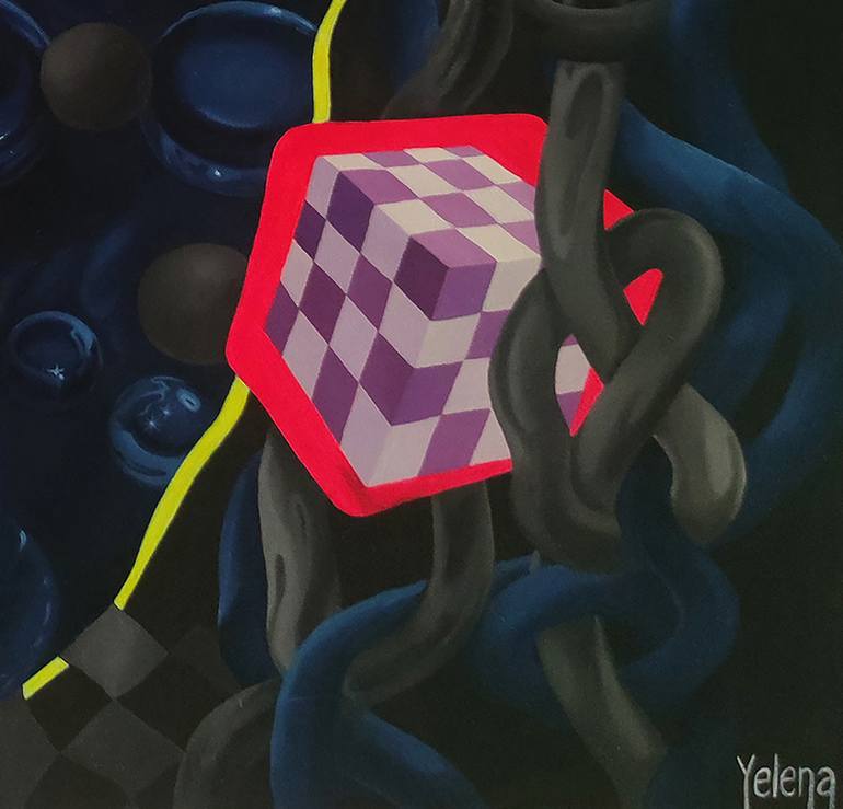 Original Abstract Animal Painting by Yelena Revis