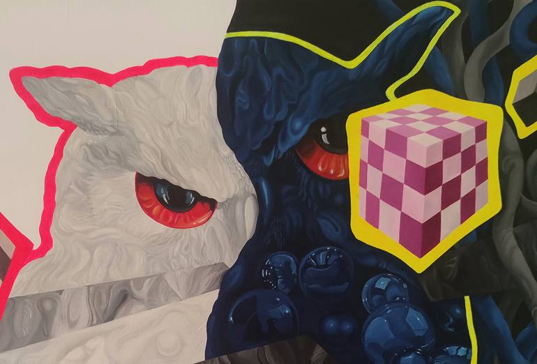 Original Abstract Animal Painting by Yelena Revis