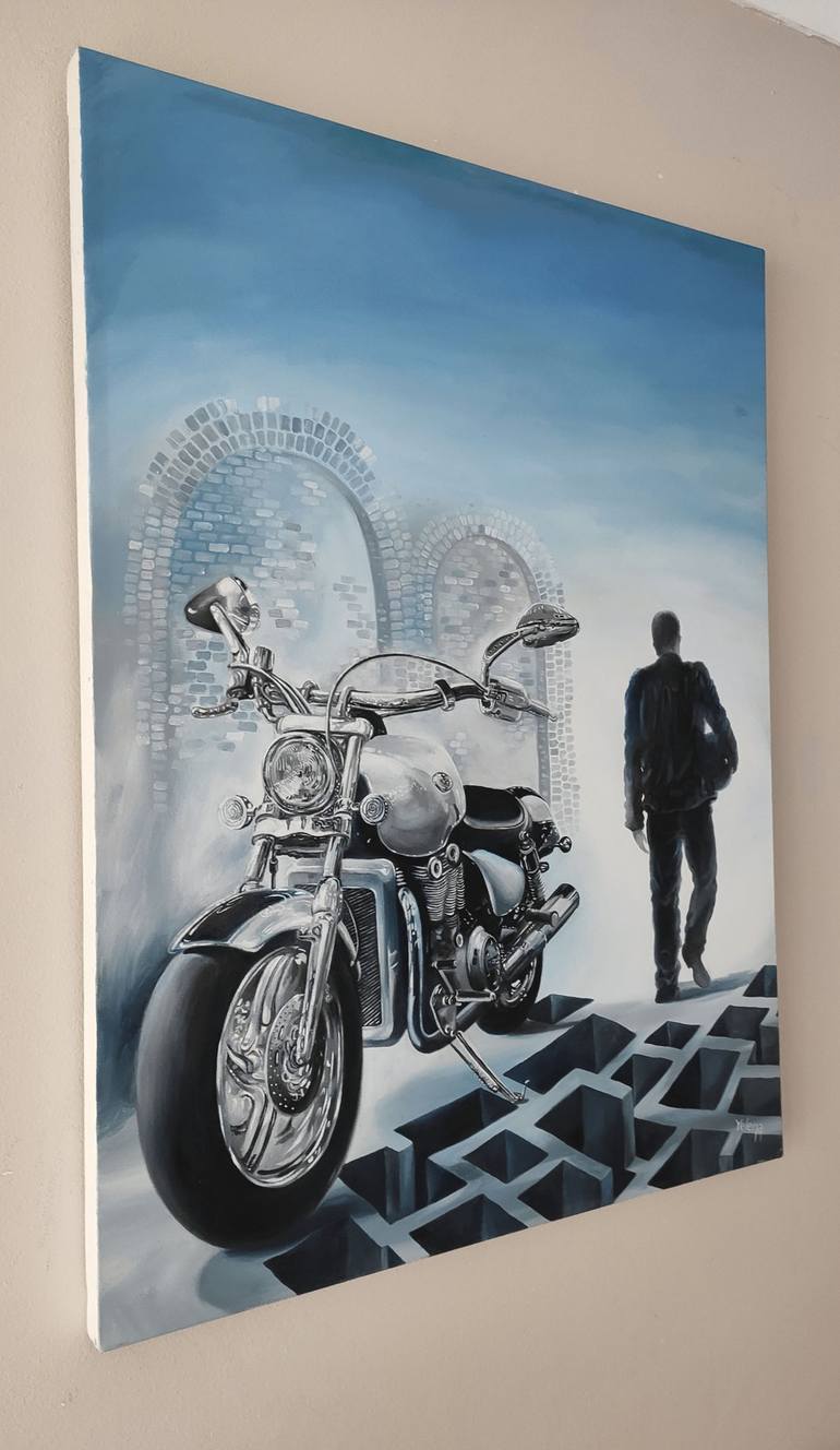 Original Motorbike Painting by Yelena Revis