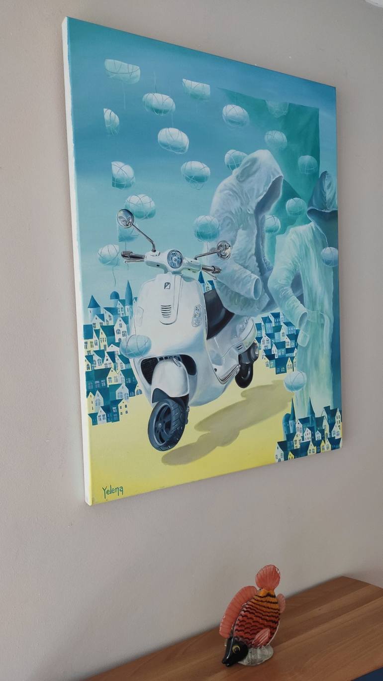 Original Figurative Motorcycle Painting by Yelena Revis