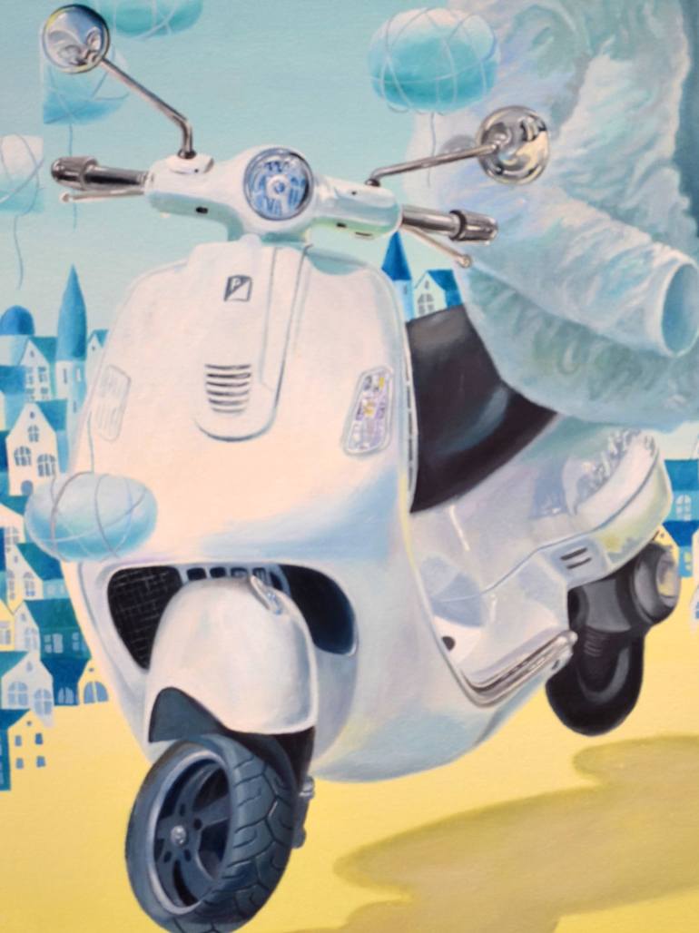Original Figurative Motorcycle Painting by Yelena Revis