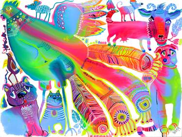 Print of Illustration Abstract Paintings by Yelena Revis