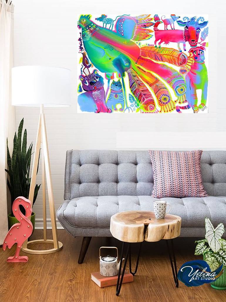 Original Illustration Abstract Painting by Yelena Revis