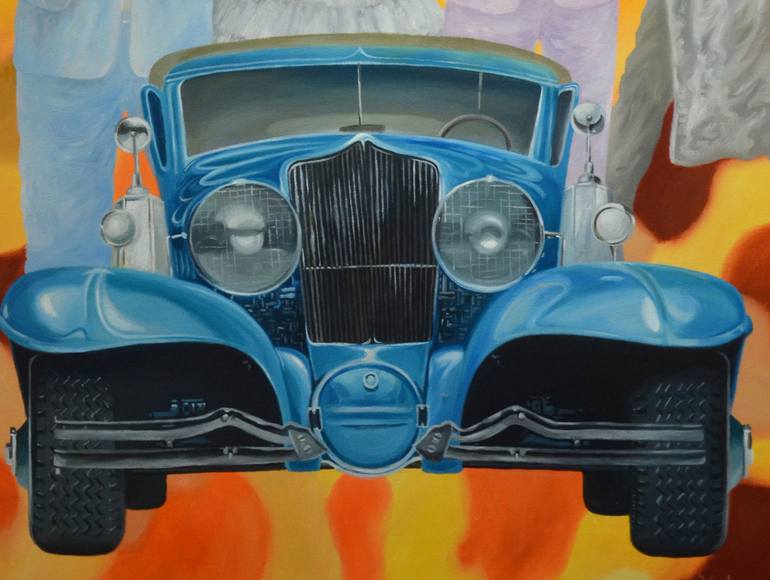 Original Abstract Automobile Painting by Yelena Revis
