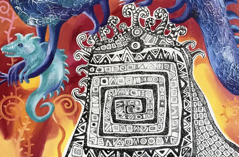 Original Abstract Cartoon Painting by Yelena Revis