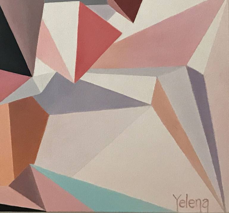Original Abstract Geometric Painting by Yelena Revis