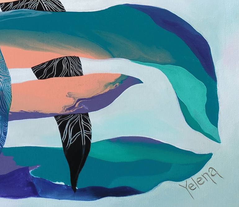Original Abstract Floral Painting by Yelena Revis