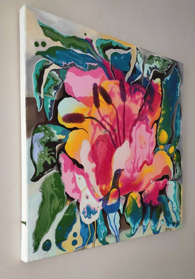 Original Abstract Floral Painting by Yelena Revis