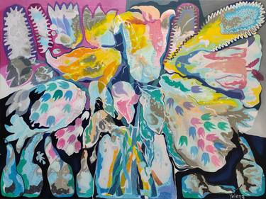 Original Abstract Floral Paintings by Yelena Revis