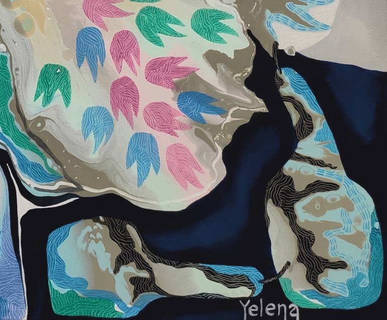 Original Abstract Floral Painting by Yelena Revis