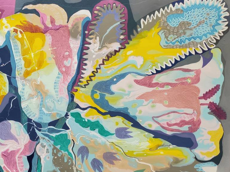 Original Abstract Floral Painting by Yelena Revis