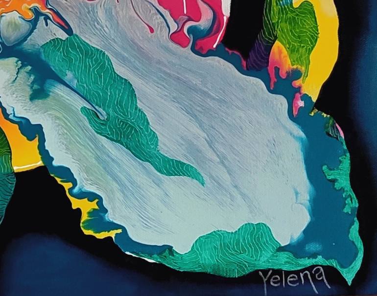 Original Abstract Floral Painting by Yelena Revis