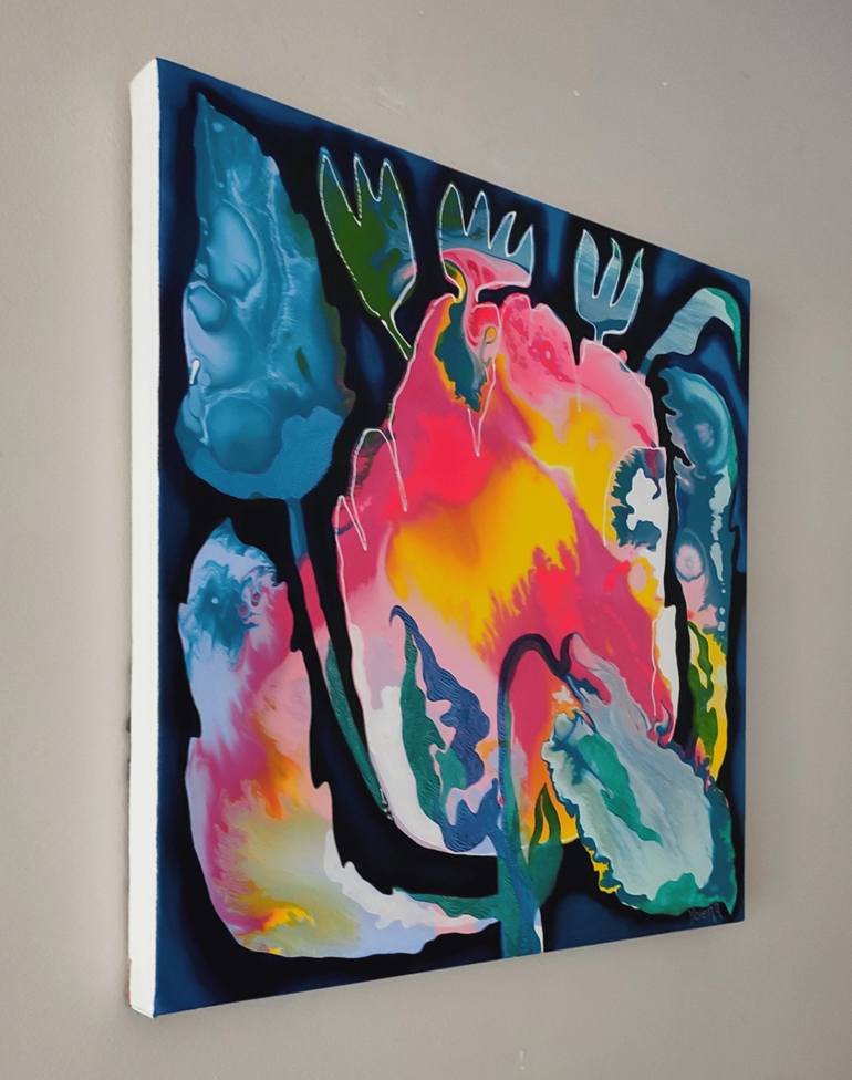 Original Abstract Floral Painting by Yelena Revis