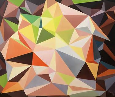 Original Cubism Geometric Paintings by Yelena Revis