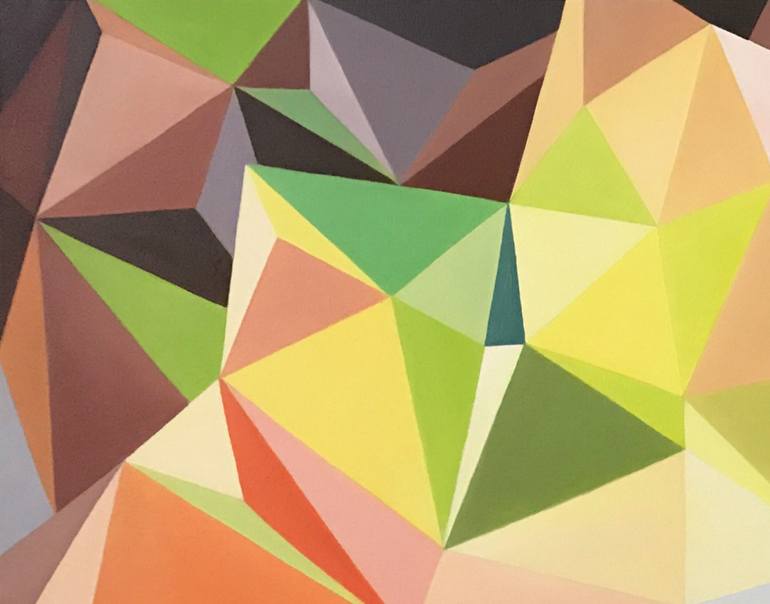 Original Abstract Geometric Painting by Yelena Revis