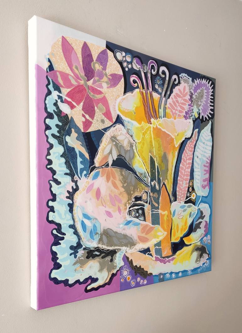 Original Abstract Floral Painting by Yelena Revis