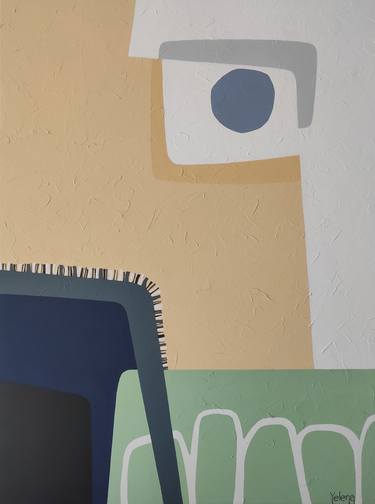 Blue fog - abstract texture artwork, ready to hang thumb