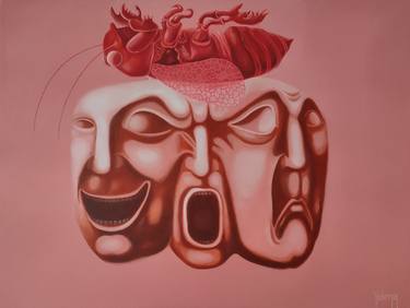 Faces and Masks II - surreal abstract art thumb