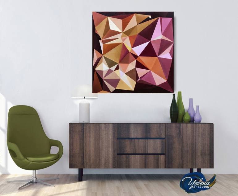 Original Abstract Geometric Painting by Yelena Revis