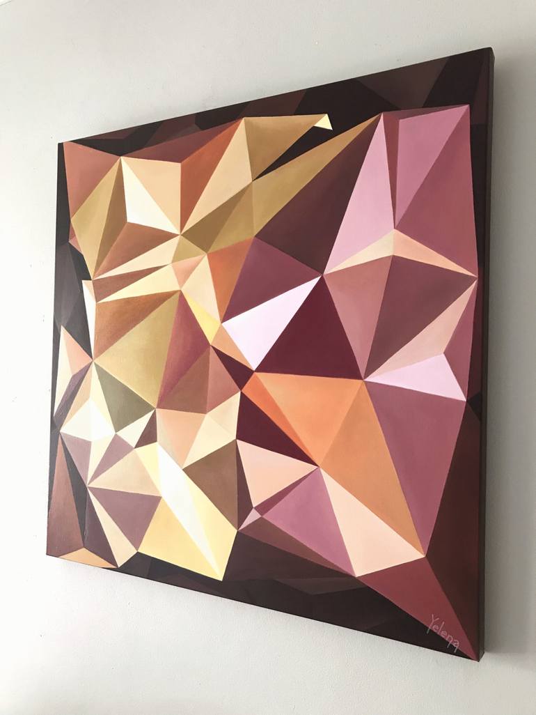 Original Abstract Geometric Painting by Yelena Revis
