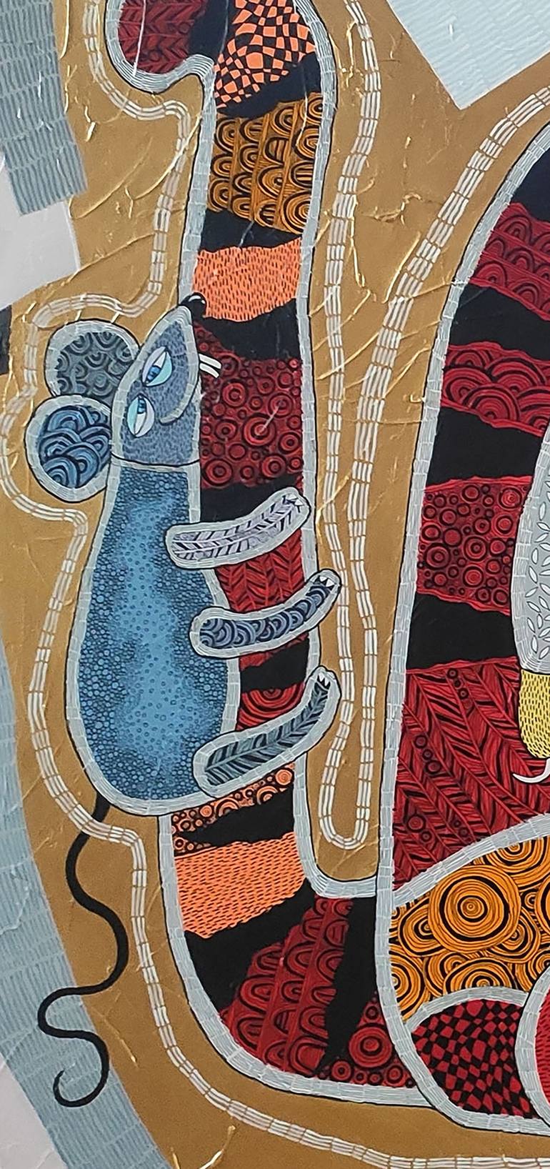 Original Abstract Dogs Painting by Yelena Revis