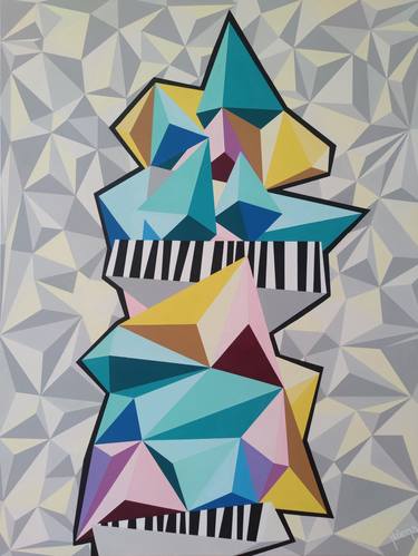 Original Cubism Abstract Paintings by Yelena Revis