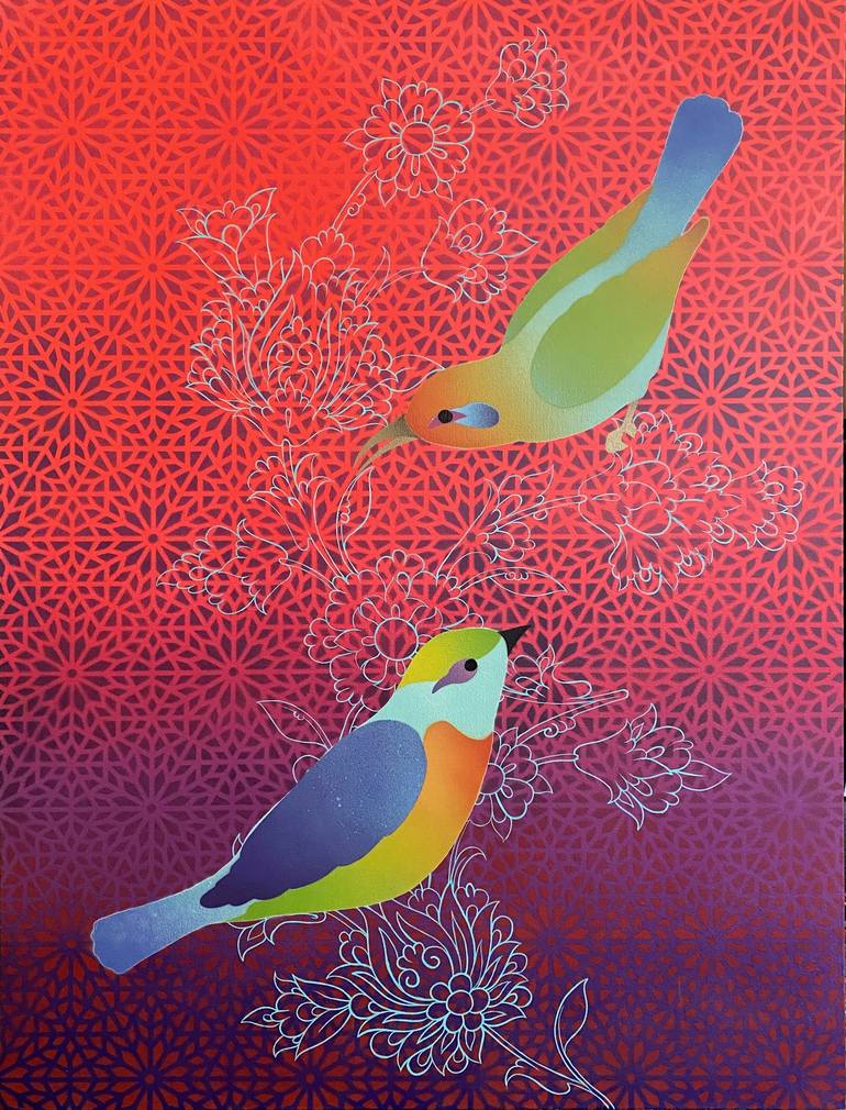 Print of Geometric Love Paintings by Keyvan Shovir