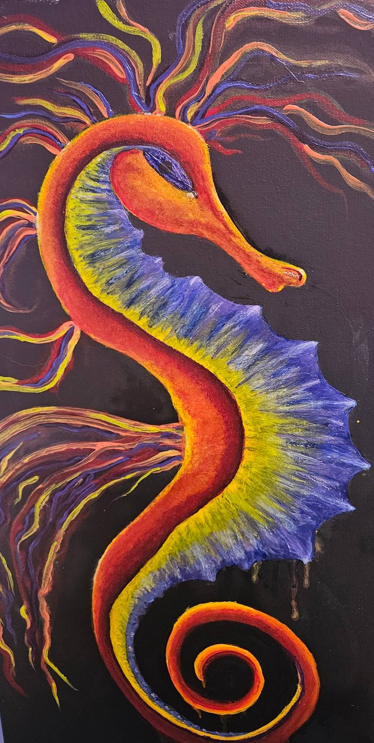 Original Abstract Expressionism Animal Painting by Opium Dream Girl