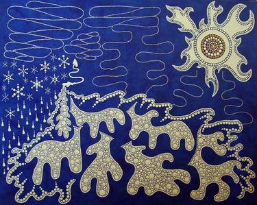 Original Abstract Expressionism Science/Technology Painting by Donna Chapman