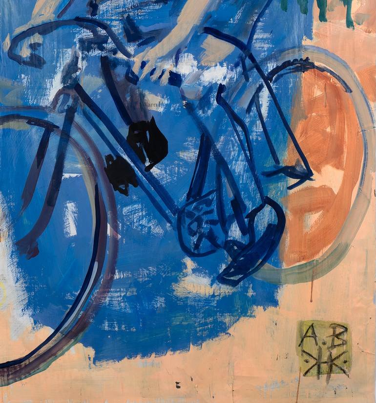 Original Expressionism Bicycle Painting by Borai Kahne Ateliers