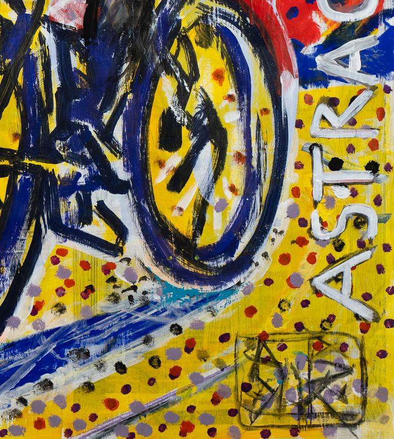 Original Expressionism Bicycle Painting by Borai Kahne Ateliers